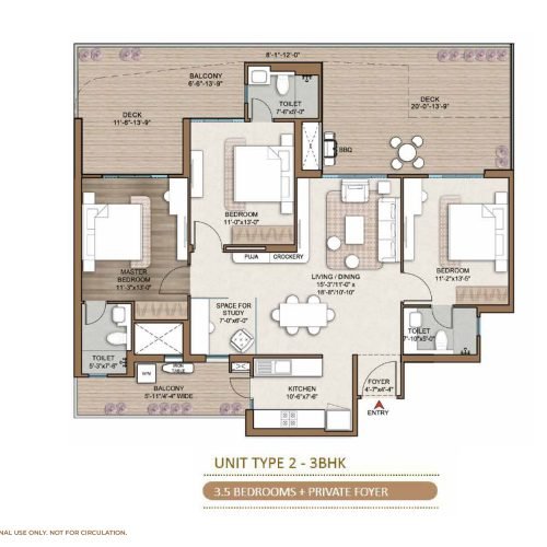 Smart World One DXP 3BHK Unit Type 2