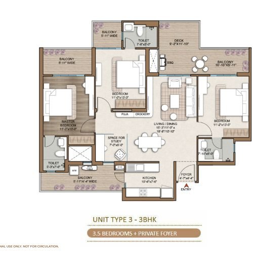Smart World One DXP 3BHK Unit Type 3