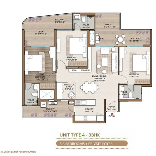 Smart World One DXP 3BHK Unit Type 4