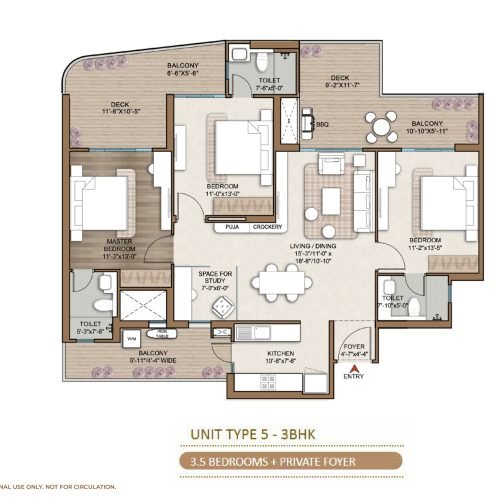 Smart World One DXP 3BHK Unit Type 5