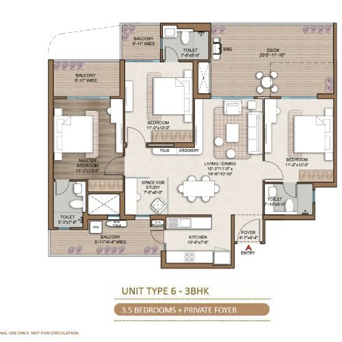 Smart World One DXP 3BHK Unit Type 6