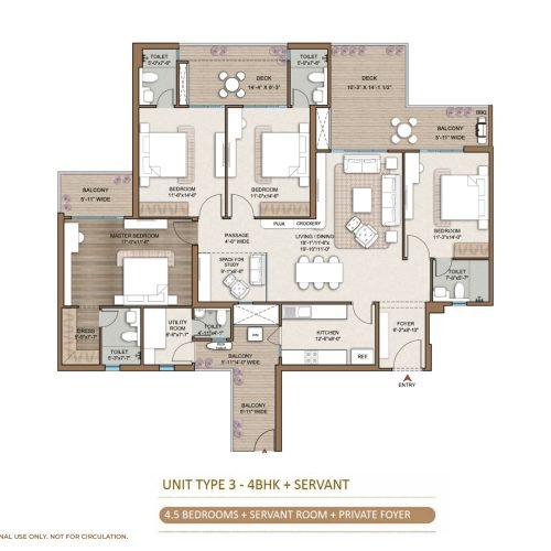 Smart World One DXP 4BHK+Servant Unit Type 3