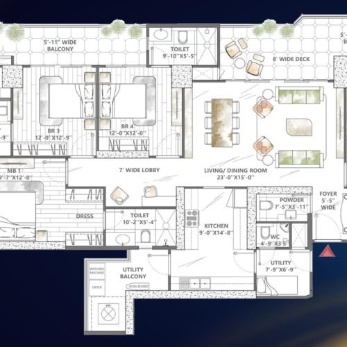 smart-world-sky-arc-sector-69-gurgaon-floor-plan-4.5-bhk